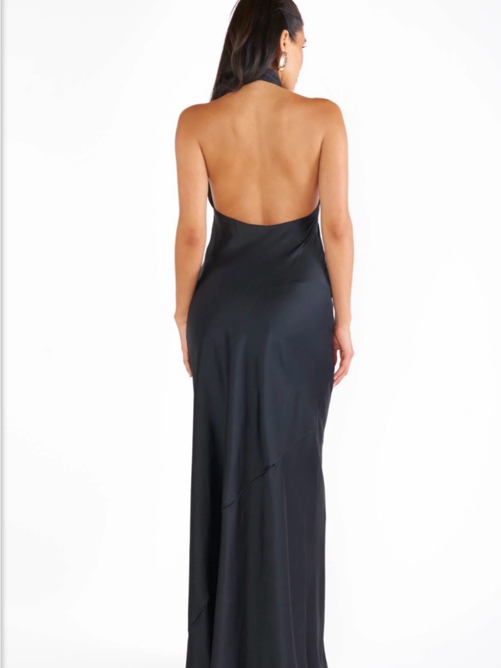 Show Me Your MuMu Black Jasmin Halter Satin Gown - Picture 2 of 2